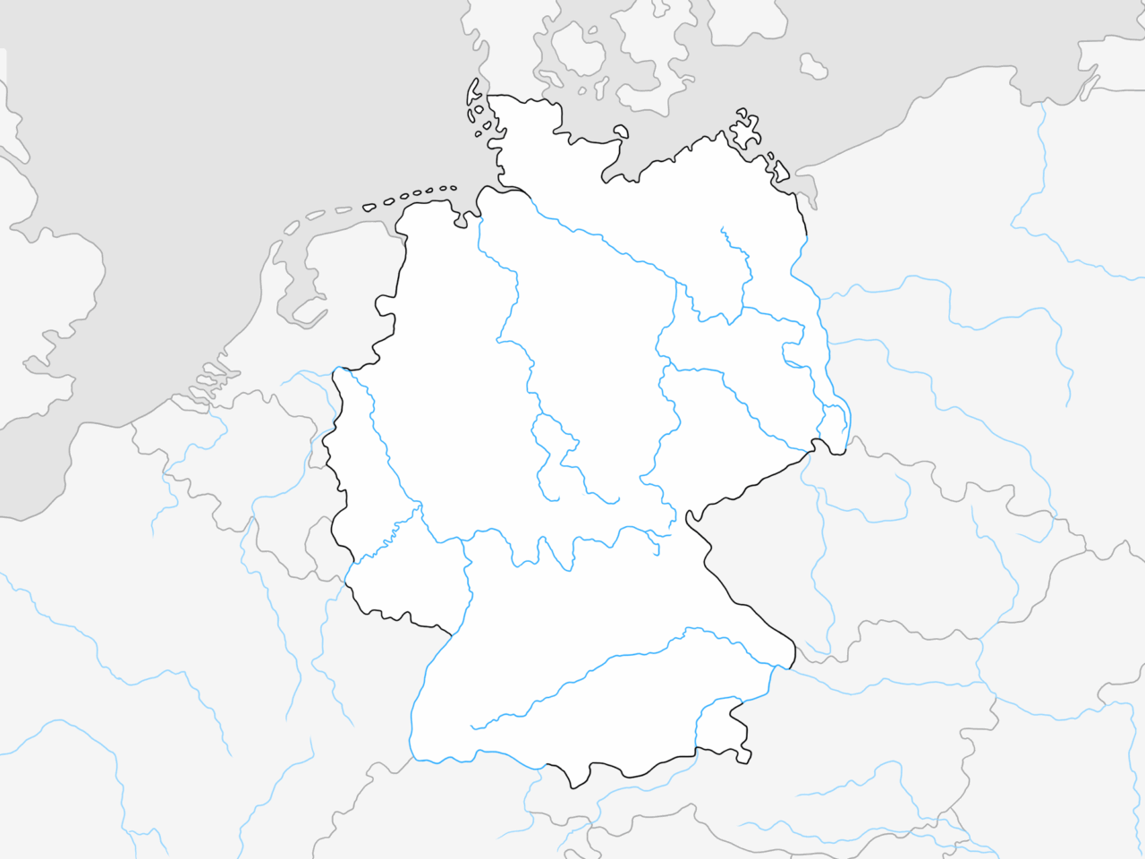 Deutschlandkarte mit Flüssen