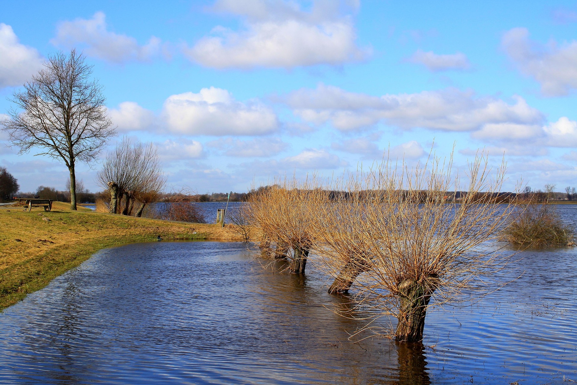 Deiche halten Hochwasser zurück.