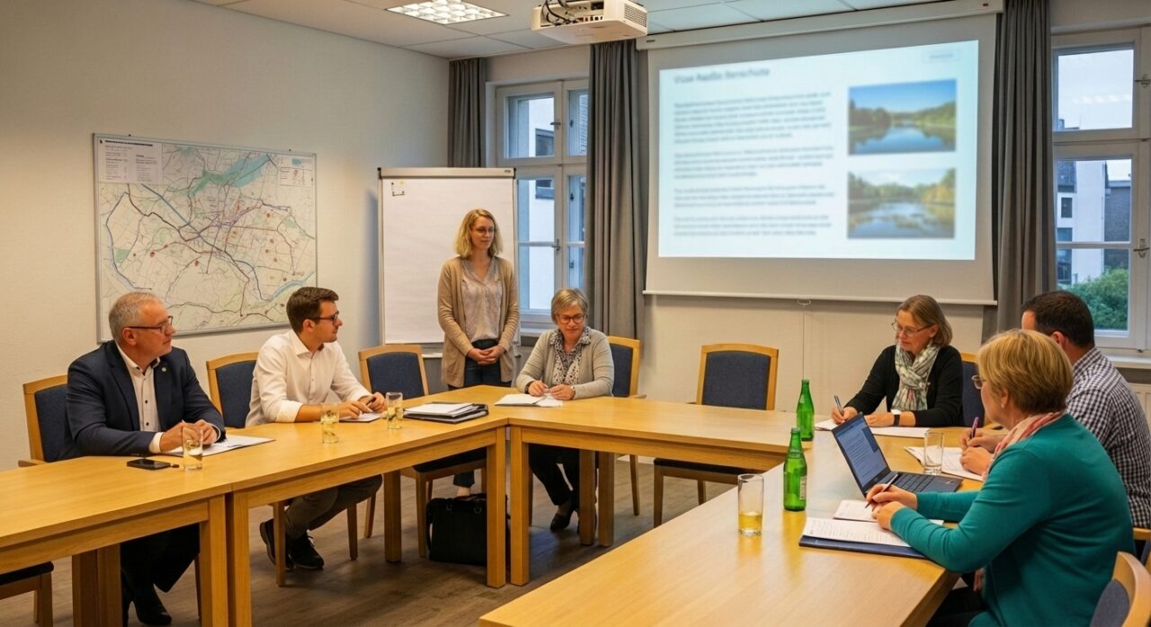 Gemeinderatsitzung zum kommunalen hochwasserschutz.