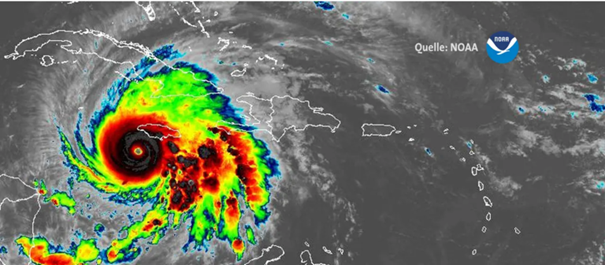Hurrican Melissa in der Karibik am 28.10.2025
